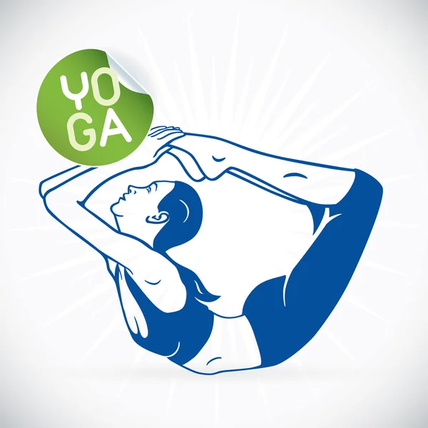 Yoga Fitness Illustration, Sign, Symbol, Button, Badge, Icon, Logo for Family, Baby, Children, Teenager,, SPA — стоковый вектор