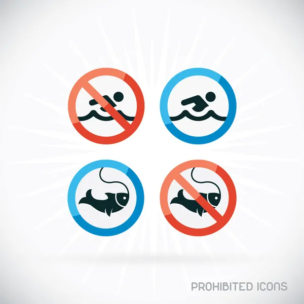 Prohibited Icons Illustration, Sign, Symbol, Button, Badge, Logo for Family, Baby, Children, Teenager — Stock Vector