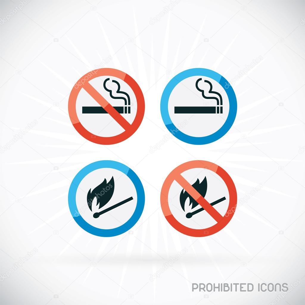 Prohibited Icons Illustration, Sign, Symbol, Button, Badge, Logo for Family, Baby, Children, Teenager