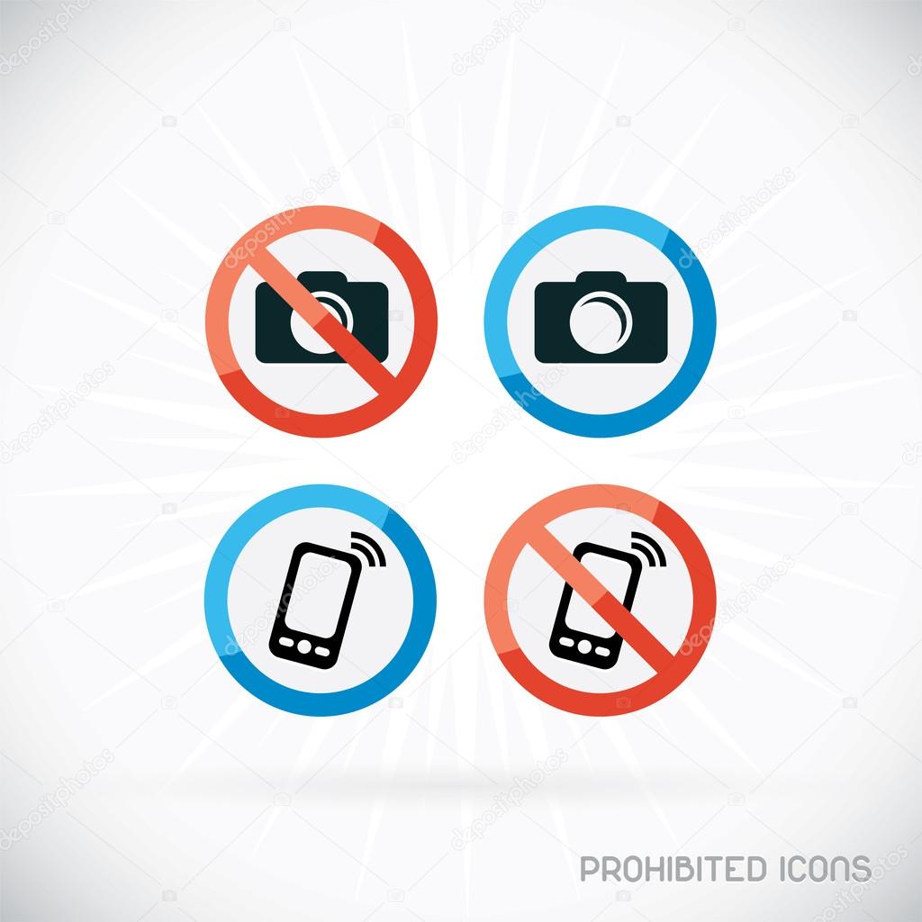 Prohibited Icons Illustration, Sign, Symbol, Button, Badge, Logo for Family, Baby, Children, Teenager