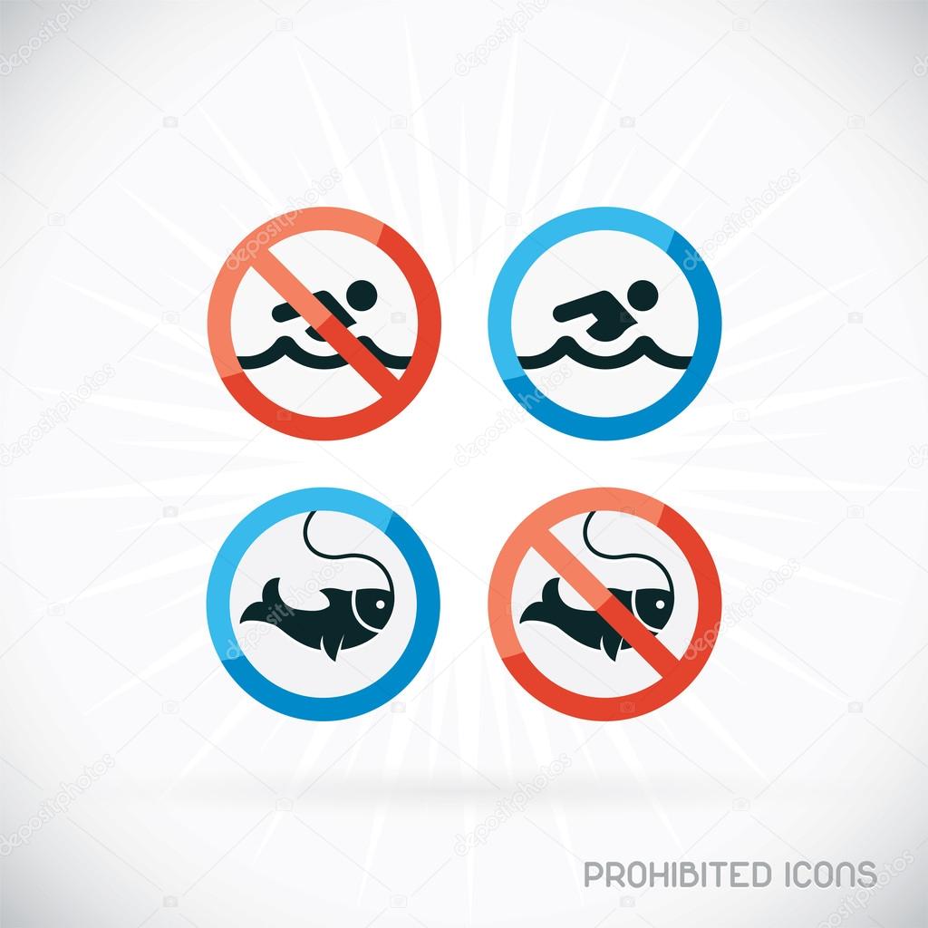 Prohibited Icons Illustration, Sign, Symbol, Button, Badge, Logo for Family, Baby, Children, Teenager