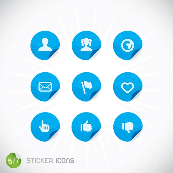 Sticker pictogrammen — Stockvector