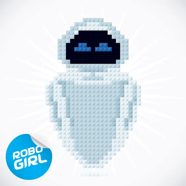 Blok robogirl illustratie — Stockvector