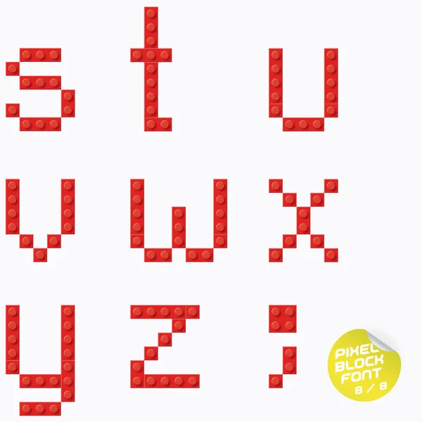 Unique Pixel Block Alphabet — Stock Vector
