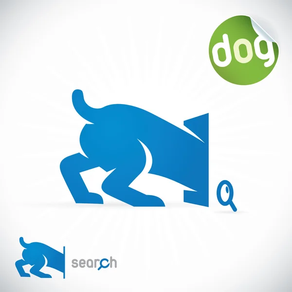 Icono de búsqueda de perro — Vector de stock