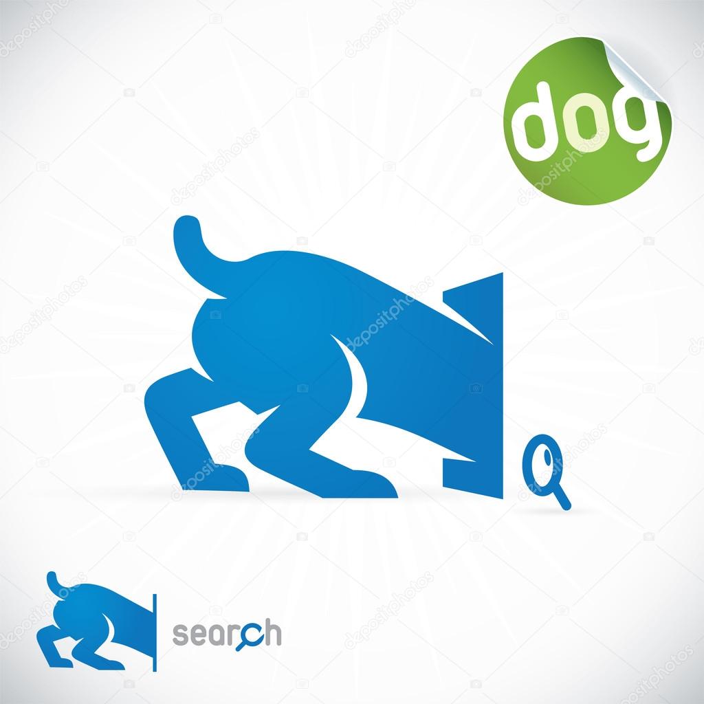 Dog Search Icon, Illustration, Sign, Symbol, Button, Badge, Logo