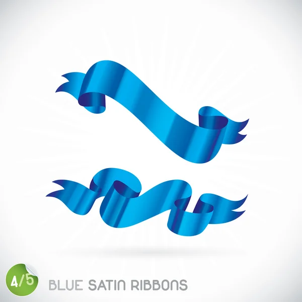 Rubans en satin bleu Illustration — Image vectorielle