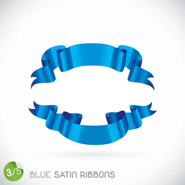 Blue Satin Ribbons Illustration — Stock Vector