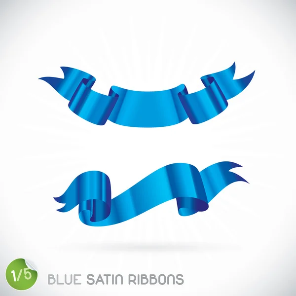 Blue Satin Ribbons Illustration — Stock Vector