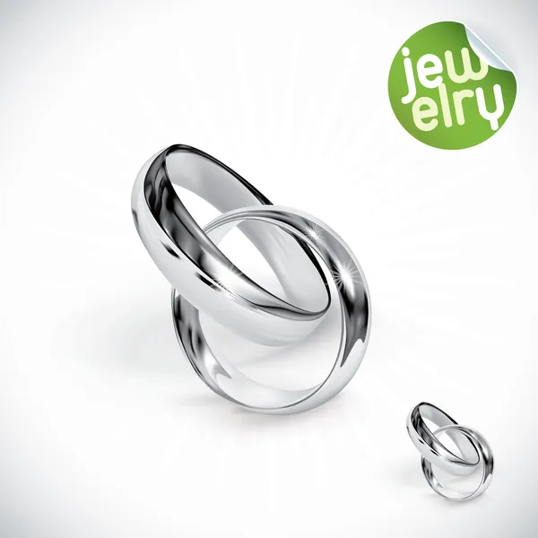 Vector Anillos de Plata Ilustración — Vector de stock