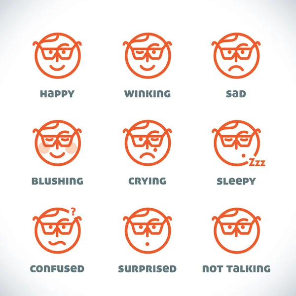 Vector Smile Iconos — Vector de stock