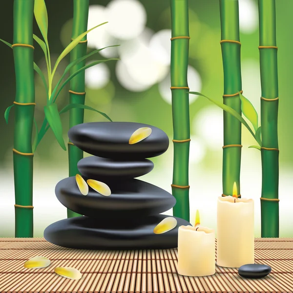 Composición Spa con piedras Zen — Vector de stock