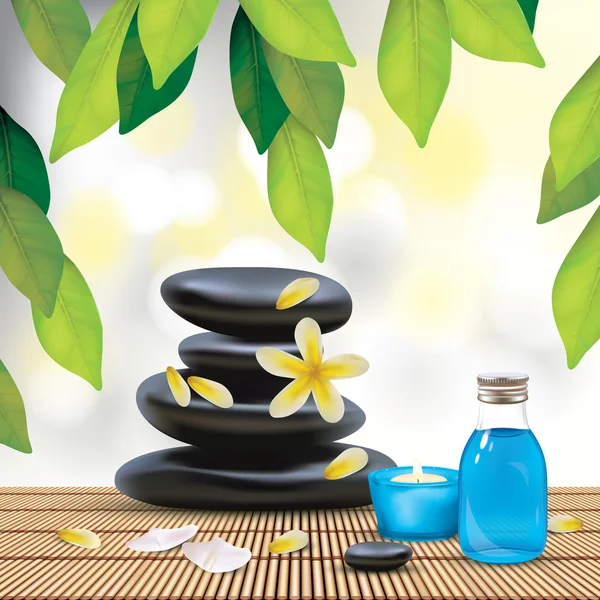 Wellnesskomposition mit Zen-Steinen — Stockvektor