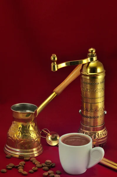 Traditionell uppsättning för turkiska och grekiska kaffe — Stockfoto