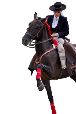 Flamenco woman riding a horse clipart