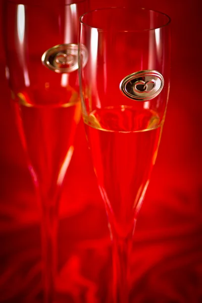 Champagne de mariage verres — Photo