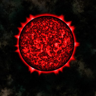 kırmızı sıcak güneş