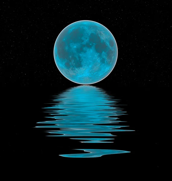 Blue moon reflection — Stock Photo, Image