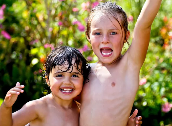 Happy little girls — Stock Photo, Image