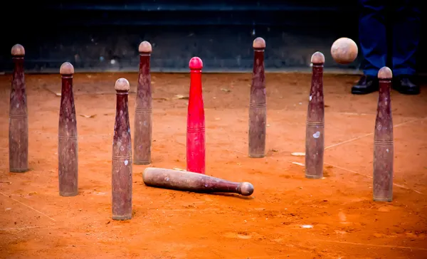 Jogo de boliche tradicional — Fotografia de Stock