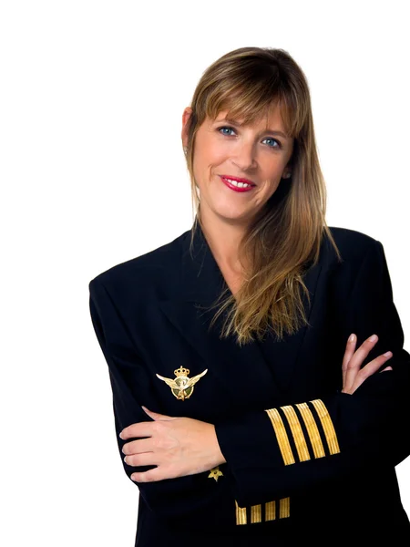 Plane pilot woman — Stock Photo, Image