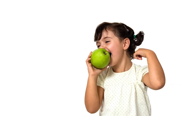 Niña comiendo manzana —  Fotos de Stock