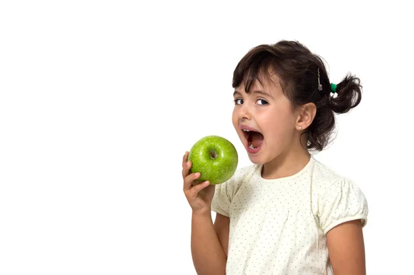 Niño comiendo manzana —  Fotos de Stock