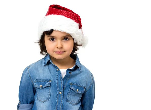 Κοριτσάκι με καπέλο santa — Φωτογραφία Αρχείου