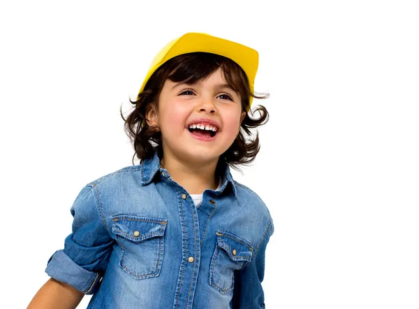 Construction worker little girl — Stock Photo, Image