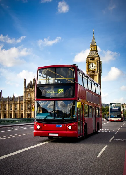 Autobus Londyn i big ben — Zdjęcie stockowe