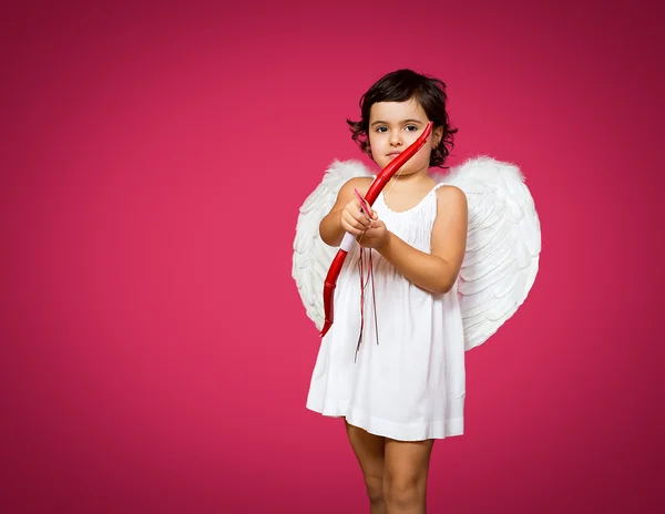 Menina cupido — Fotografia de Stock