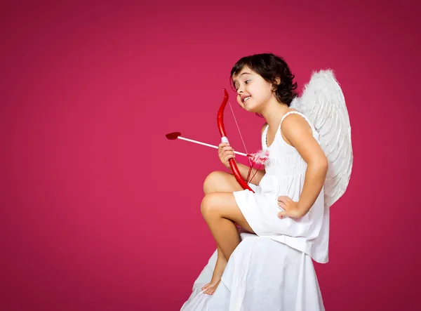 Cupid little girl — Stock Photo, Image