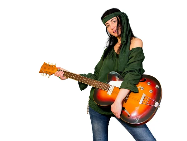 ギターの女性 — ストック写真