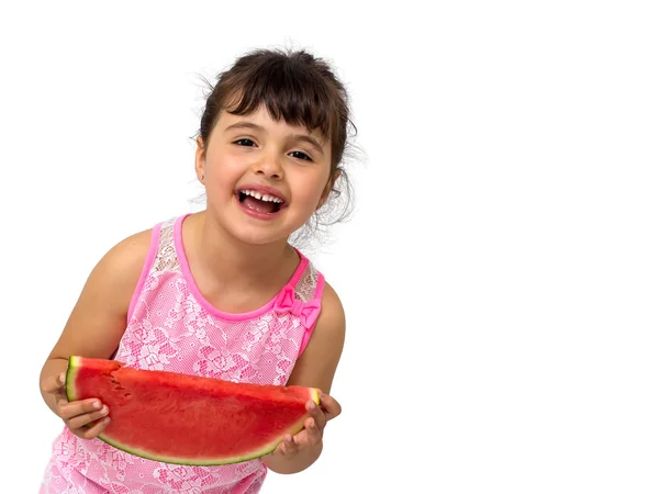 Niña comiendo sandía —  Fotos de Stock