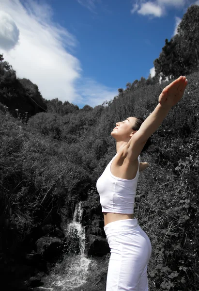 Yoga kvinna — Stockfoto