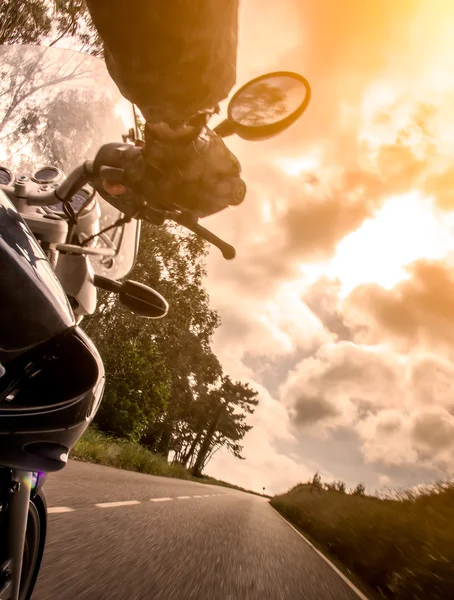 Motorcycle rider view — Stock Photo, Image