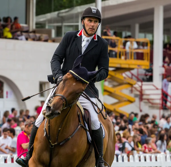 Horse jumping competition — Stock Photo, Image