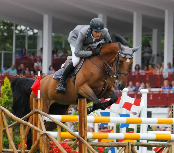 Horse jumping competition — Stock Photo, Image