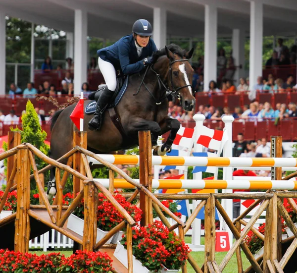 Caballo competencia de salto — Foto de Stock