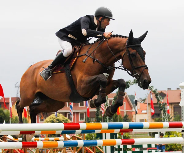 Horse jumping competition — Stock Photo, Image