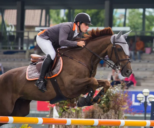 Horse jumping competition — Stock Photo, Image