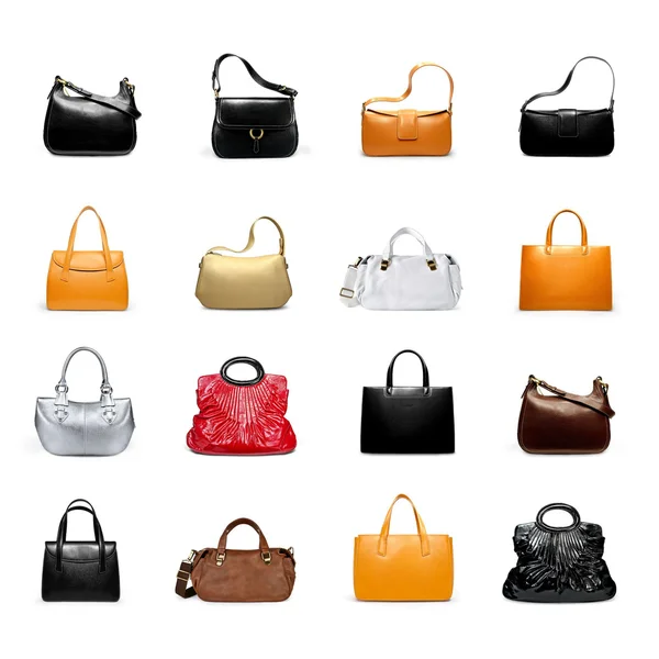 A woman's handbag on a white variety. — Stock Photo, Image