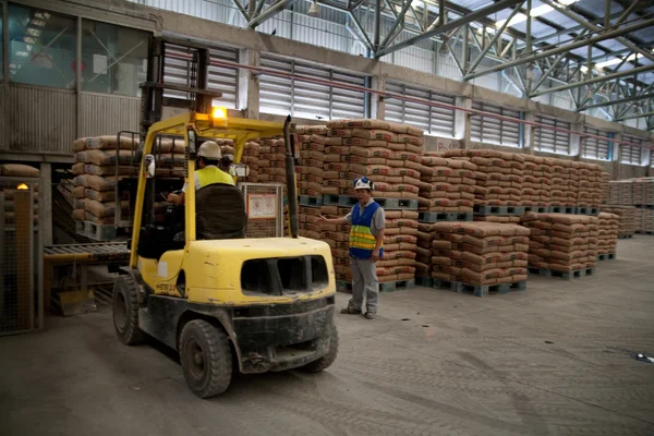 Trabajadores de fábricas de cemento — Foto de Stock