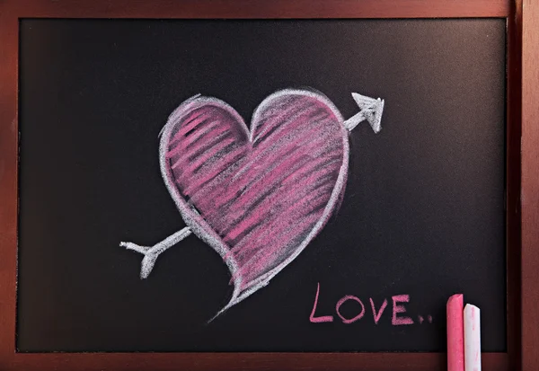 Heart written with chalk — Stock Photo, Image