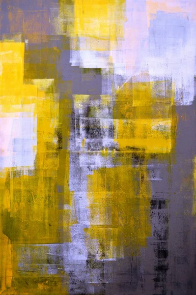 灰色和黄色抽象艺术绘画 — 图库照片
