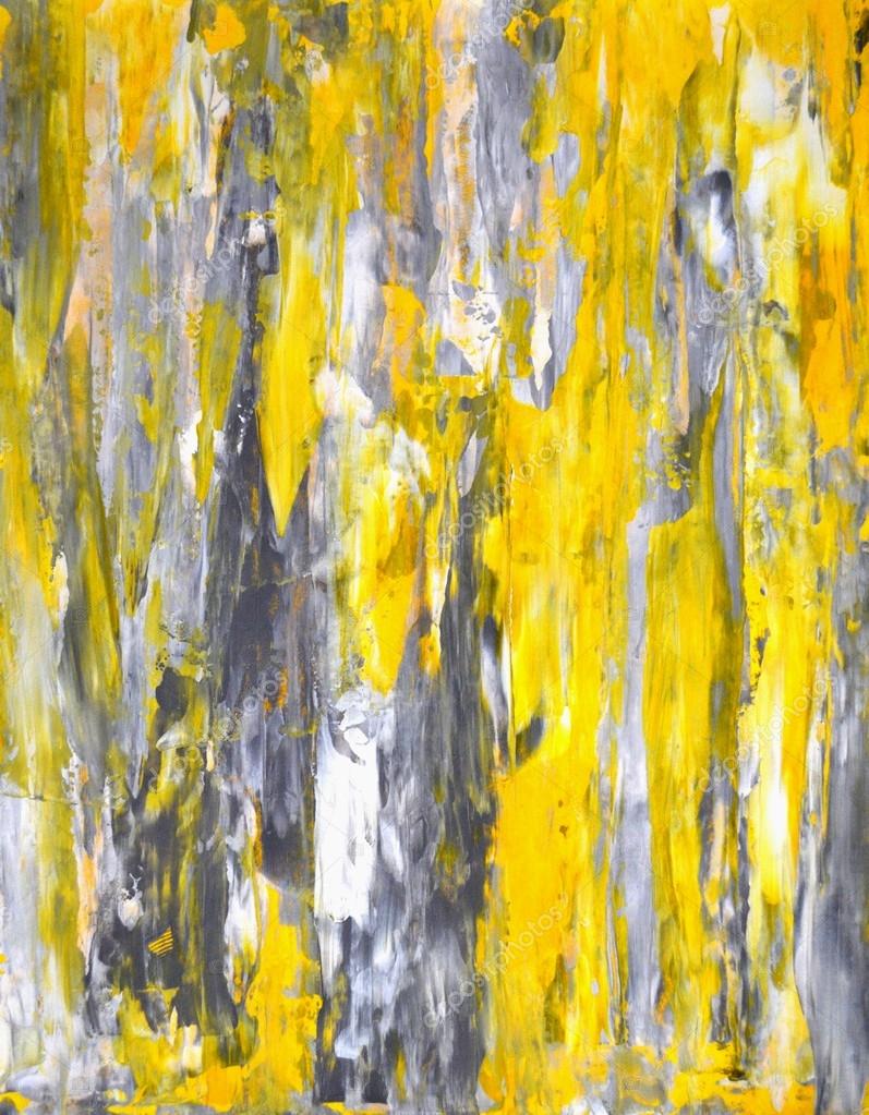 Grey and Yellow Abstract Art Painting — Stock Photo © t30gallery 14239277