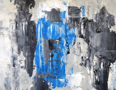 gri ve mavi soyut sanat resim