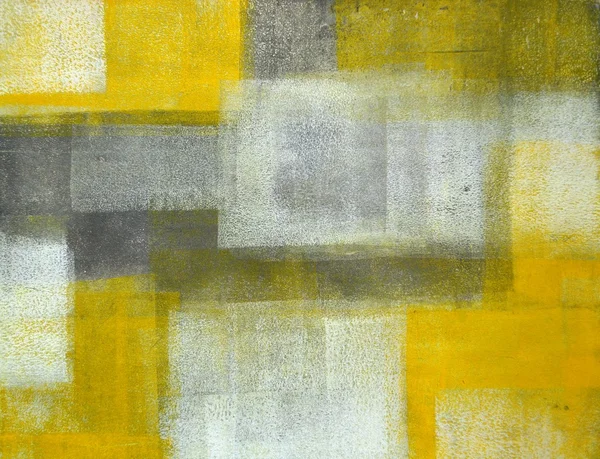 Grå och gul abstrakt konst måleri — Stockfoto
