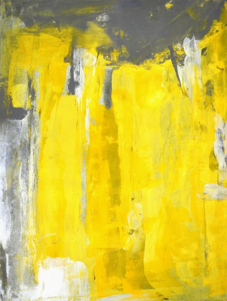 Peinture abstraite d'art gris et jaune — Photo