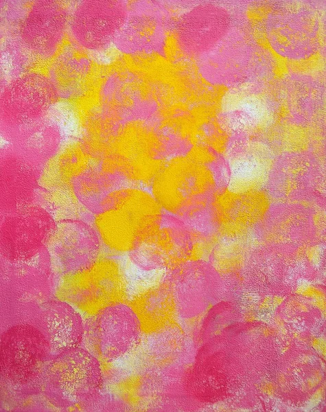 Rosa och gula abstrakt konst måleri — Stockfoto